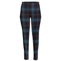 Dark Blue Tartan Pattern Print High-Waisted Pocket Leggings