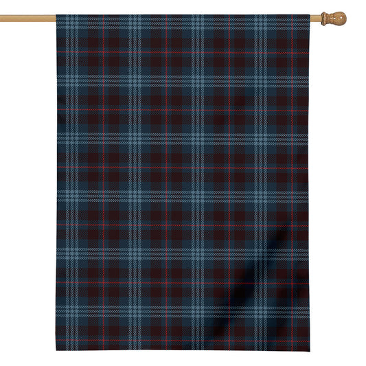 Dark Blue Tartan Pattern Print House Flag
