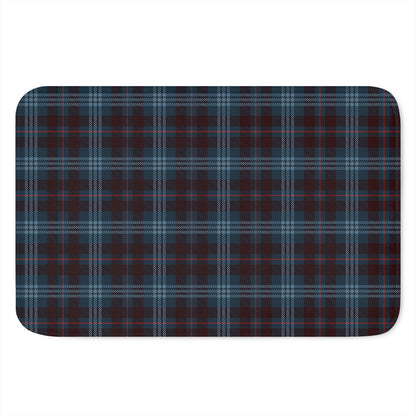 Dark Blue Tartan Pattern Print Indoor Door Mat