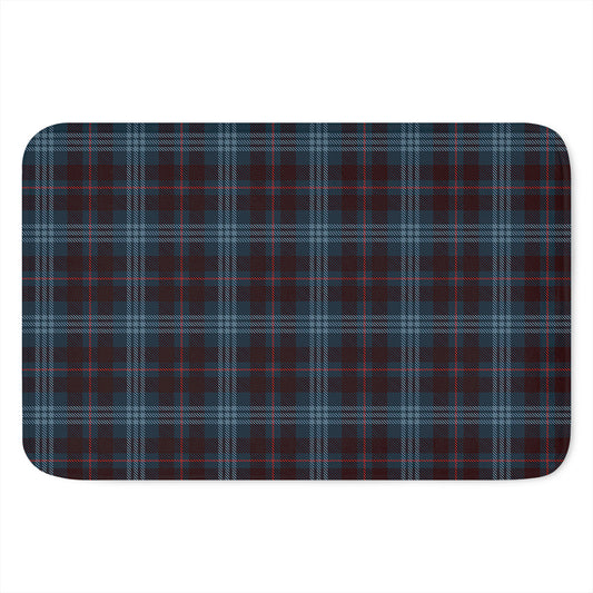 Dark Blue Tartan Pattern Print Indoor Door Mat