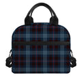 Dark Blue Tartan Pattern Print Insulated Lunch Bag