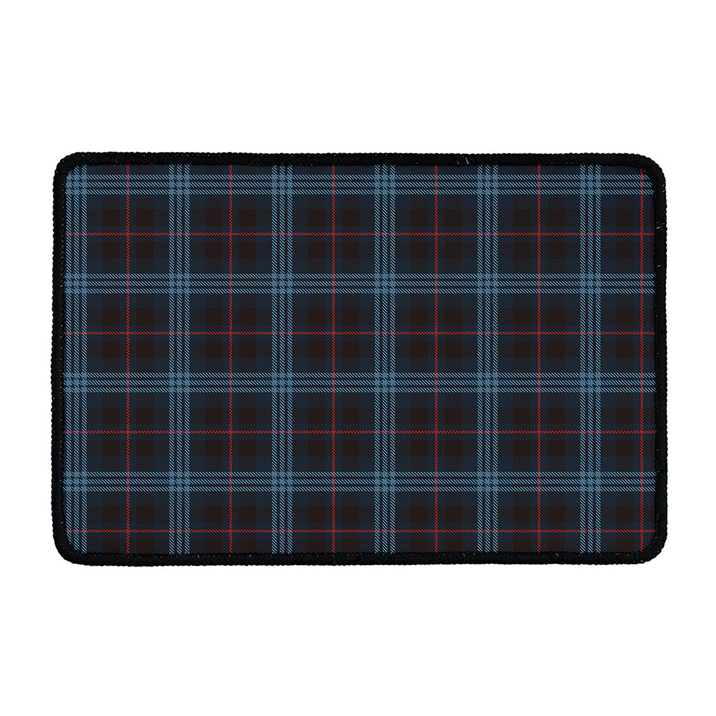 Dark Blue Tartan Pattern Print Kitchen Mat
