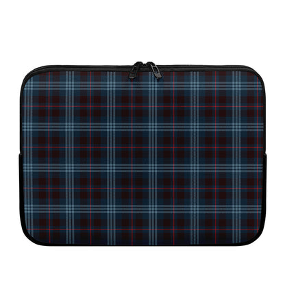 Dark Blue Tartan Pattern Print Laptop Sleeve