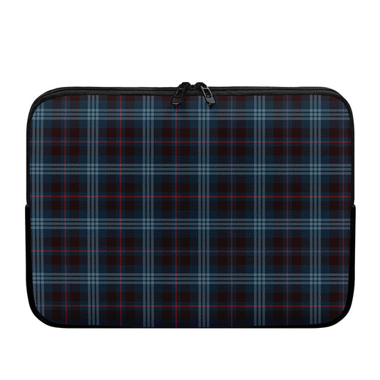 Dark Blue Tartan Pattern Print Laptop Sleeve
