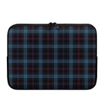 Dark Blue Tartan Pattern Print Laptop Sleeve