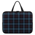 Dark Blue Tartan Pattern Print Laptop Sleeve With Handle