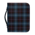 Dark Blue Tartan Pattern Print Leather Bible Cover