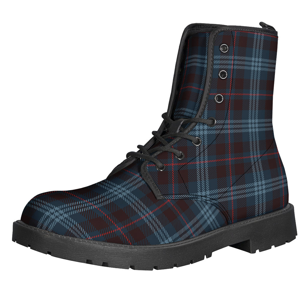 Dark Blue Tartan Pattern Print Backpack