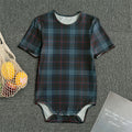 Dark Blue Tartan Pattern Print Men's Bodysuit