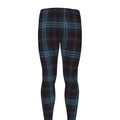 Dark Blue Tartan Pattern Print Men's Leggings