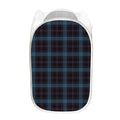 Dark Blue Tartan Pattern Print Mesh Laundry Hamper