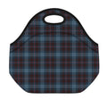 Dark Blue Tartan Pattern Print Neoprene Lunch Bag