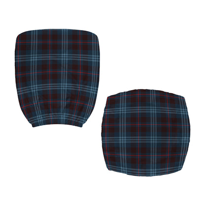 Dark Blue Tartan Pattern Print Office Chair Cover