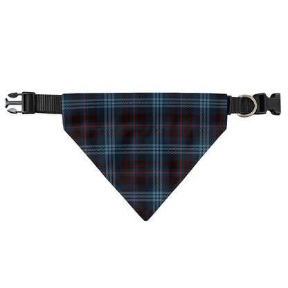 Dark Blue Tartan Pattern Print Over The Collar Dog Bandana