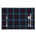Dark Blue Tartan Pattern Print Placemat