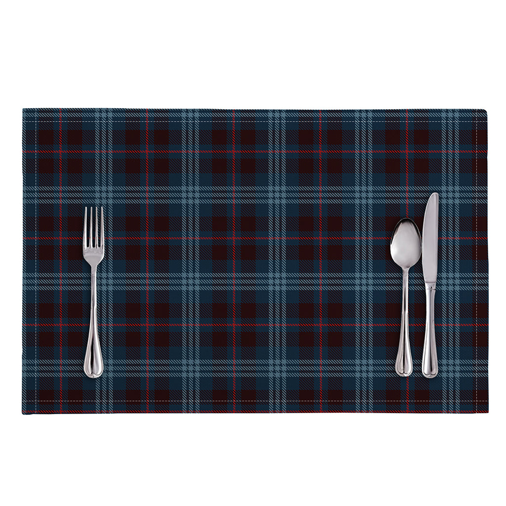 Dark Blue Tartan Pattern Print Placemat