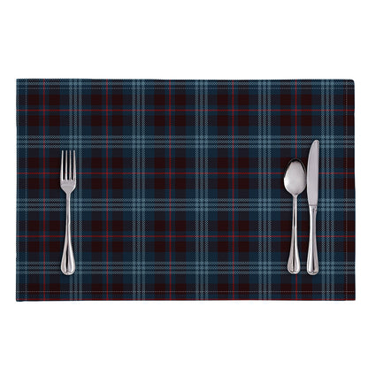 Dark Blue Tartan Pattern Print Placemat