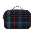 Dark Blue Tartan Pattern Print Portable Lunch Bag