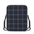 Dark Blue Tartan Pattern Print Rectangular Crossbody Bag
