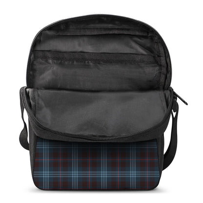 Dark Blue Tartan Pattern Print Rectangular Crossbody Bag