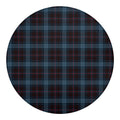 Dark Blue Tartan Pattern Print Round Blanket