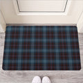 Dark Blue Tartan Pattern Print Rubber Doormat