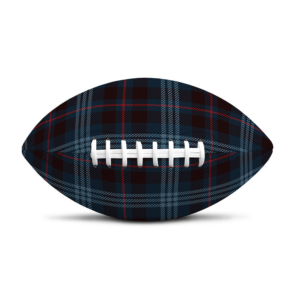 Dark Blue Tartan Pattern Print Rugby Ball
