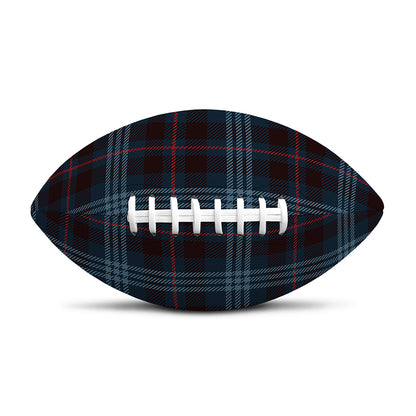 Dark Blue Tartan Pattern Print Rugby Ball