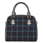 Dark Blue Tartan Pattern Print Shoulder Handbag
