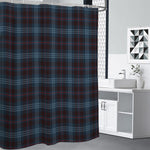 Dark Blue Tartan Pattern Print Shower Curtain