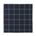 Dark Blue Tartan Pattern Print Silk Bandana