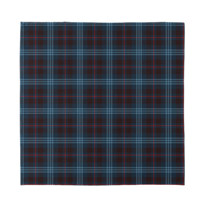 Dark Blue Tartan Pattern Print Silk Bandana