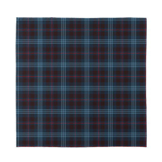 Dark Blue Tartan Pattern Print Silk Bandana