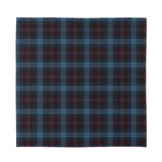 Dark Blue Tartan Pattern Print Silk Bandana