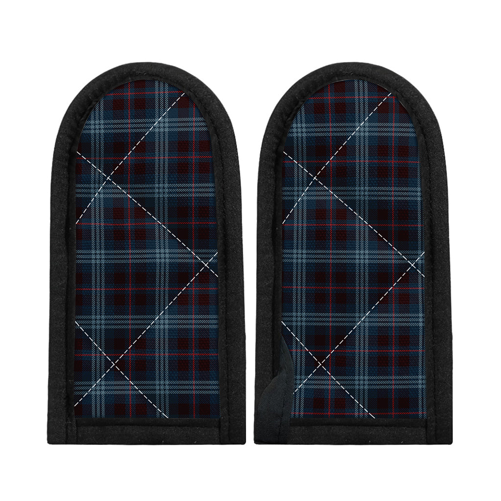 Dark Blue Tartan Pattern Print Skillet Handle Cover