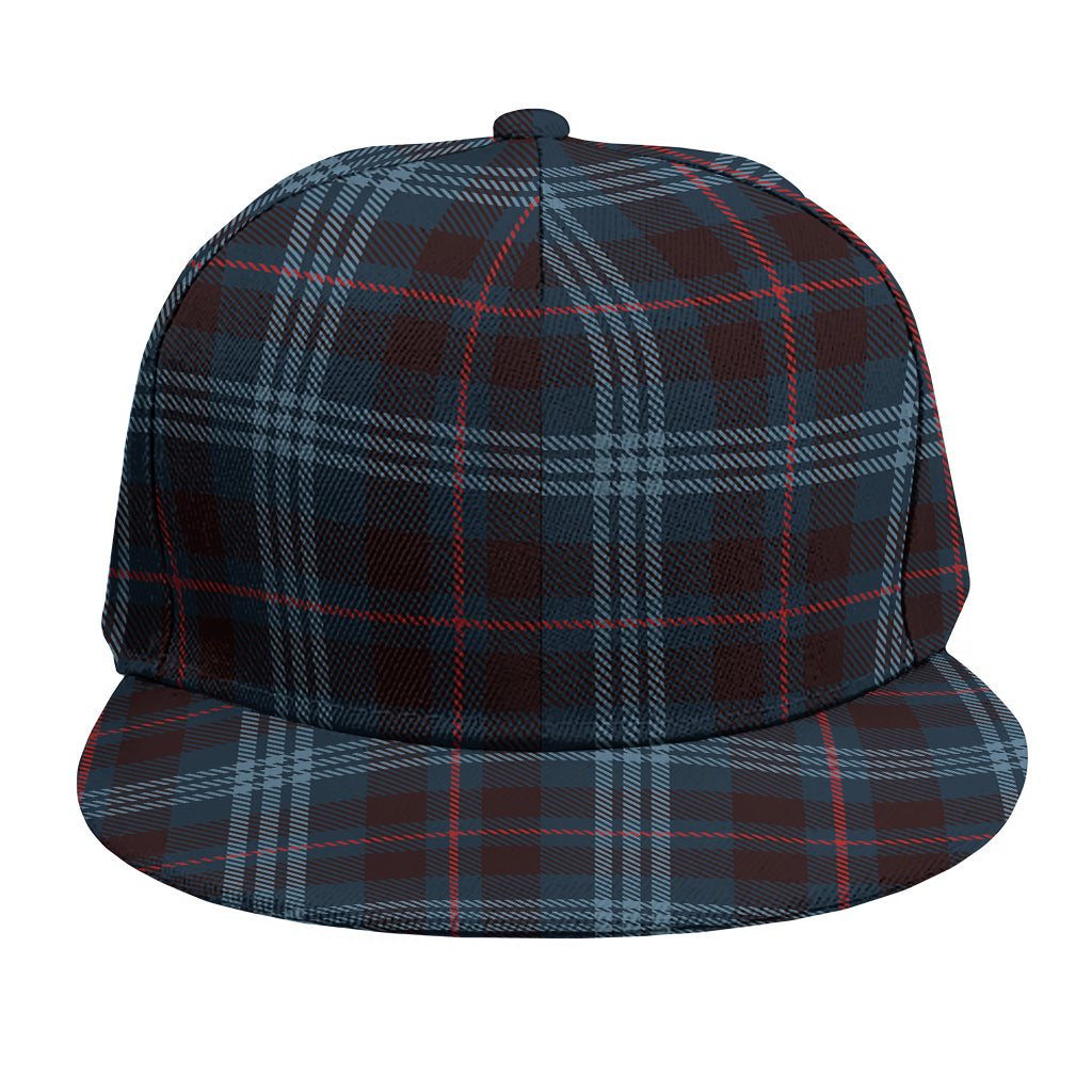 Dark Blue Tartan Pattern Print Snapback Cap