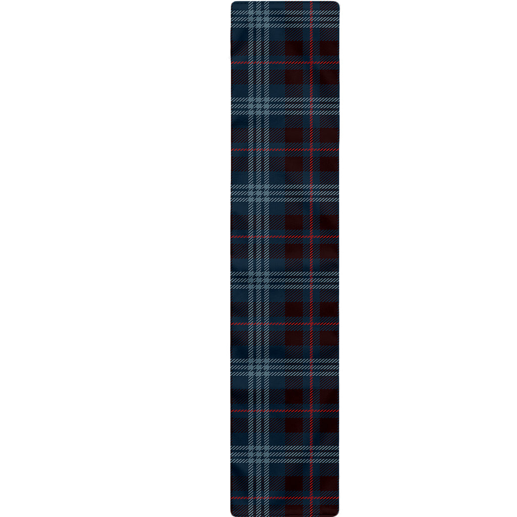 Dark Blue Tartan Pattern Print Table Runner