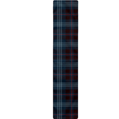 Dark Blue Tartan Pattern Print Table Runner