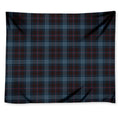 Dark Blue Tartan Pattern Print Tapestry