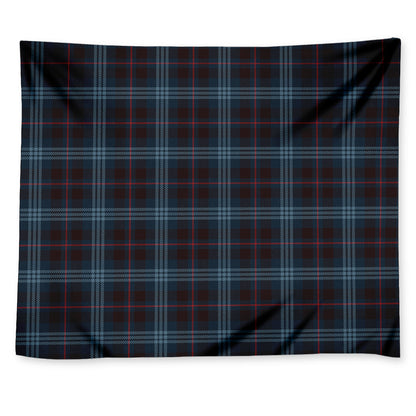 Dark Blue Tartan Pattern Print Tapestry