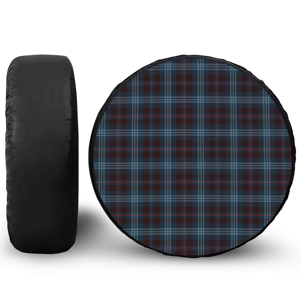 Dark Blue Tartan Pattern Print Tire Cover