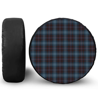 Dark Blue Tartan Pattern Print Tire Cover