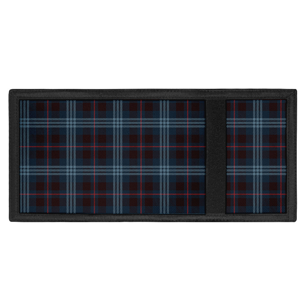 Dark Blue Tartan Pattern Print Trifold Wallet