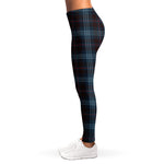 Dark Blue Tartan Pattern Print Women's Leggings