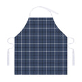 Dark Blue Tattersall Pattern Print Adjustable Apron