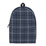 Dark Blue Tattersall Pattern Print Backpack