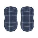 Dark Blue Tattersall Pattern Print Bar Stool Covers