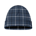 Dark Blue Tattersall Pattern Print Beanie
