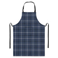 Dark Blue Tattersall Pattern Print Bib Apron With Pocket