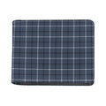 Dark Blue Tattersall Pattern Print Bifold Wallet